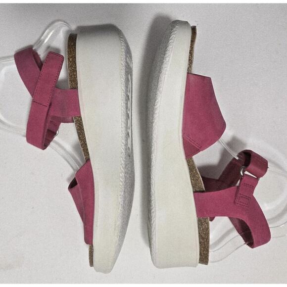 ECCO Flowt Women's Nubuck Flat Sandals Magenta Size EU 41/US 10-10.5 - Picture 4 of 10